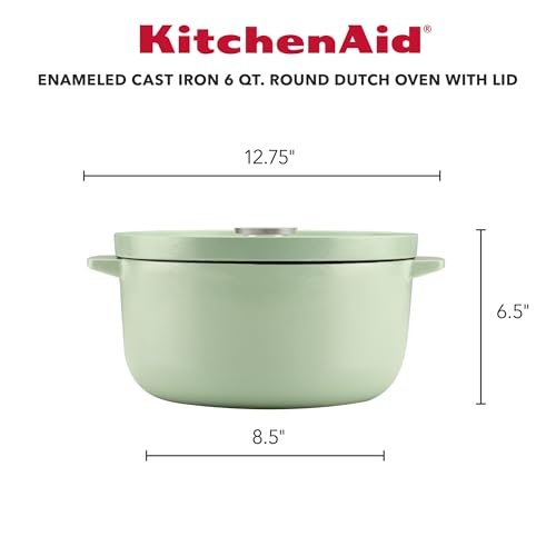 Image of KitchenAid Enameled Cast Iron Dutch Oven /Casserole, 6 Quart, Pistachio