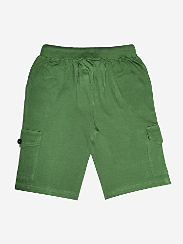 Image of KiddoPanti Boys Knit Solid Cargo Shorts Pack of 2 | 100% Cotton | Comfortable Rib Waistband | 2 Front Pockets & 2 Cargo Pockets | Sport Bermuda Half Pant for Boys