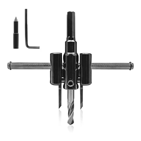 Aracombie Adjustable Hole Saw for Wood, 1-3/16 Inch to 4-3/4 Inch Circle Hole Cutter Round Wood Cutter, Adjustable Drywall Hole Saw Cutter Drill Bit Tool for Plaster Plastic Plywood (30mm to 120mm) Cover