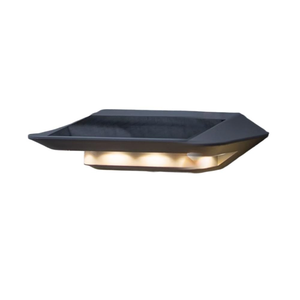 noxozoqm Solar Wall Light Outdoor Wall Light Fixture Wall Mounted Patio Wall Light Fixture, Matte Black Exterior Wall Lantern(Warm Light)