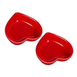 GRADENEVE 2Stücke Herzförmige Dipschalen Dekorative Keramikschalen für Snacks Ketchup Soßen für Partys Einweihungsfeiern Hochzeiten und