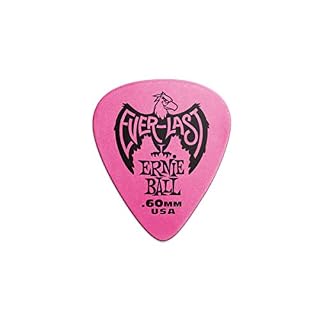 Ernie Ball Lot de 12 médiators Everlast, rose, 0,60 mm - Les Beatles, Paul McCartney, John Lennon, RIngo Starr, George Harrison