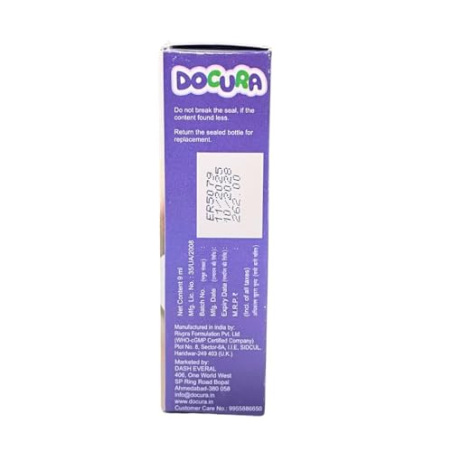 Docura No Bite | Anti Nail Biting and Thumb Sucking Solution for Kids | Pediatrician-Approved Bitter Formula | Safe for Toddlers and Children | Easy Brush-On Application | 9 ml (Pack of 2)