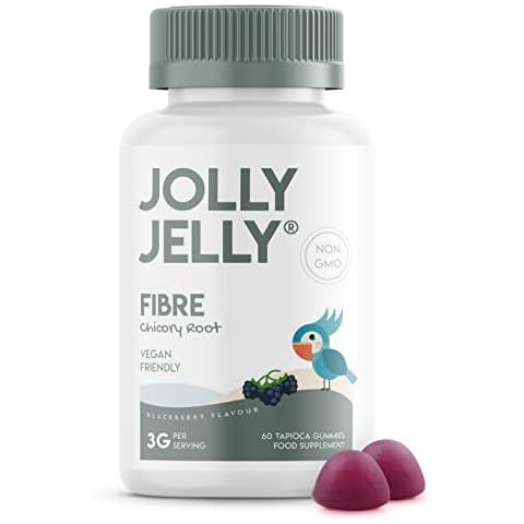 Fibre Gummies 3g - Digestive Health - Made from Organic Chicory Root Inulin - BlackBerry Flavour - Kosher, Halal, Non GMO - 60 Vegan Gummies Cover