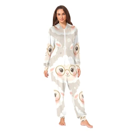 Combinaison pyjama à capuche velours cristal mouton homme femme avec poche