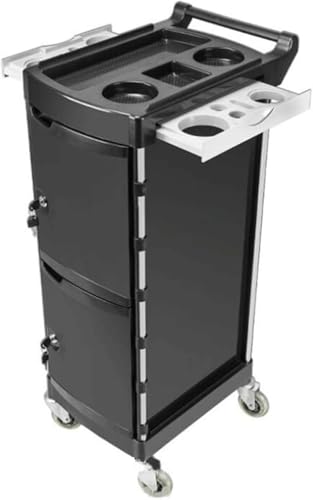 Carrito de belleza de metal resistente con cinco niveles negros 6