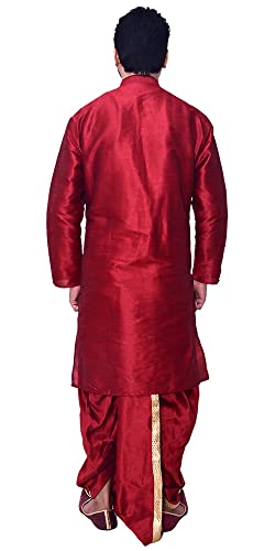 Image of Om Shubh Mangalam Men's Dupion Silk Fancy Dhoti Kurta Set