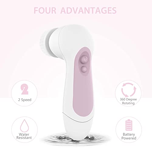 Clsevxy CLS-005 Waterproof Facial Cleansing Spin Brush Set With 5 Exfoliating Brush Heads - Electric Face Scrubber Cleanser Brush thumb #2