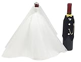 Wedding Gifts For the Couple,Bridal Shower Gifts, Bride and Groom Wine Bottle Covers,Wedding Centerpieces Decorations(whitexblack(tuxedo))