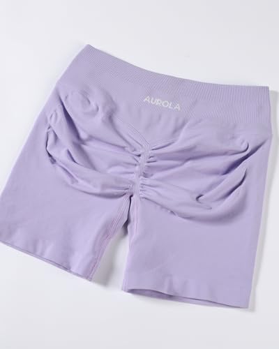Image of AUROLA Influence Workout Shorts for Women,2.5 3.5 4.5 5.5 6.5 No Roll Up Squat Proof Scrunch Seamless Compression Gym Short