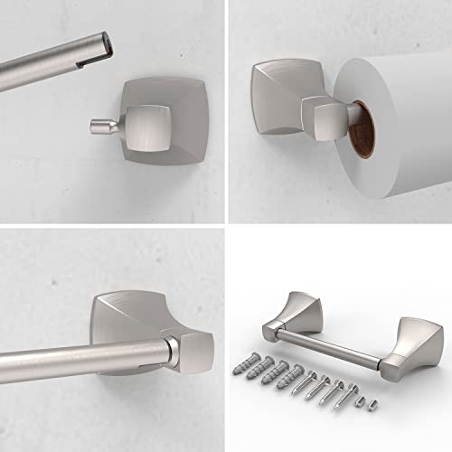 Wzrua Brushed Nickel Toilet Paper Holder Bathroom Double Post Pivoting Tissue Roll Holder Stainless Steel And Zinc Alloy Wall Mount #TOP3