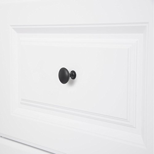 Amazon Basics Round Cabinet Knob, 1.18-Inch Diameter, Flat Black, 10-Pack #TOP4