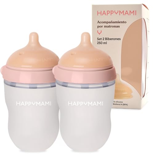 Happymami 2er Set Babyflaschen (Brustähnlich) - Baby Erstausstattung für...