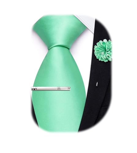 Image of Hi-Tie Men's Extra Long Solid Satin Tie Set 63 Inch /70 Inch Formal Necktie