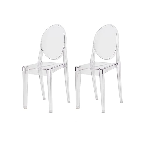 Kit 2 Cadeiras Victoria Ghost Transparente Sala Cozinha Jantar