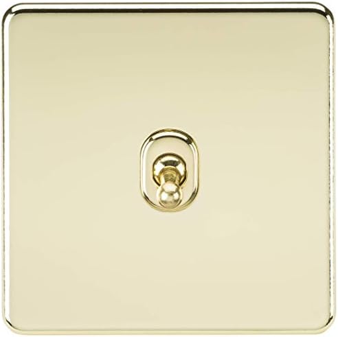 Knightsbridge SF2000PB Screwless 10 A 1 Gang 2 Way Switch, 230 W, 230 V, Polished Brass