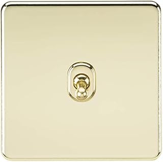 Knightsbridge SF2000PB Screwless 10 A 1 Gang 2 Way Switch, 230 W, 230 V, Polished Brass