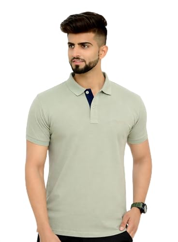 Image of 3BROS Men's Cotton Blend Half Sleeve Regular fit Comfortable Polo Neck T-Shirt (Pack of 1)