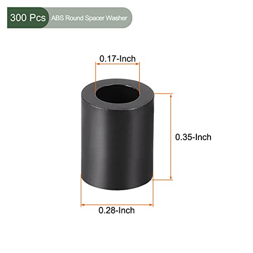 YOKIVE 300 Pcs Black Round Spacer, Not Threaded Washers with High Insulation Effect, Keep Height Consistent - Image 2