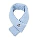 Bufanda calefactora USB, 3 niveles de temperatura ajustables, unisex, invierno cálido, se puede lavar con 8 colores (azul)