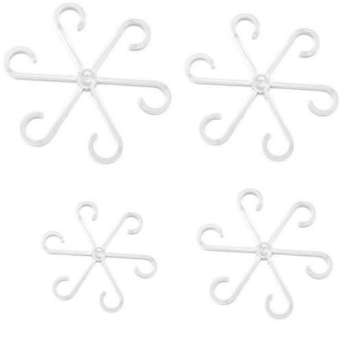 4Pcs Plant Stem Support Plastic Plant Climbers Leaf Flower Stem Support Ring Reusable Stem Holders Houseplant Support Stakes Cultivation Tools Houseplant Accessories for Thriving Growth (Transparent)