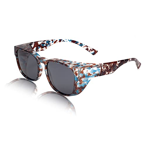 Lunettes de protection de travail, lunettes de soleil polarisées, antipoussière, anti-buée, anti-rayures et anti-éclaboussures, protection contre les rayons UV, cadre TR90 8602YS (Tartuga&gris) Cover