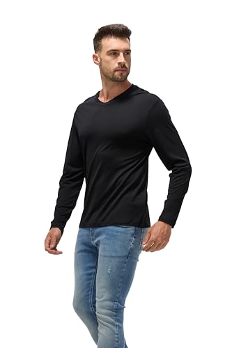 100% Ultrafine Merino Wool Base Layer for Men | V-Neck Long Sleeve Thermal Shirt, Moisture Wicking & Odor Resistant3