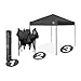 E-Z UP Ambassador Instant Pop Up Canopy Tent, 10' x 10', Roller Bag and 4 Piece Spike Set, Steel Gray