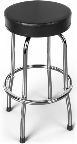 Image of YELLOW JACKET Swivel Bar Stool Padded Seat, Modern Counter Stools with Footrest, 360 Swivel, Ball Bearing, Anti-Slip Caps, Barstool for Bar Shop Restaurant Kitchen Island, 250 LBS Capacity