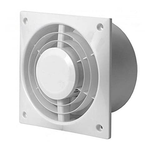 Prostko Bathroom Extractor Fan - 125mm - Ceiling or Wall Mounted Ventilator, White
