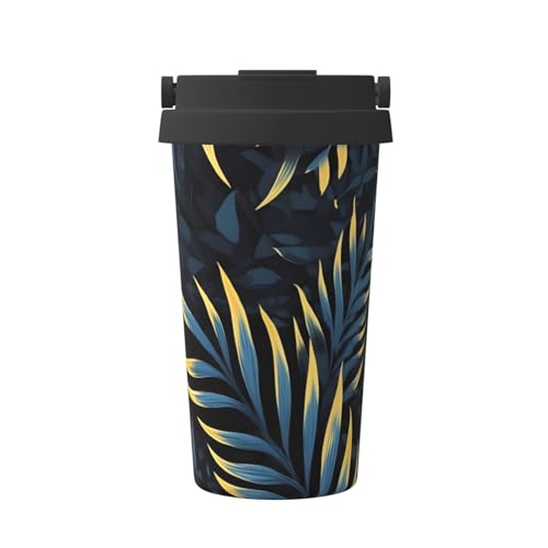 WZYCWB Thermos con stampa di foglie al buio, tazza da caffè 24 ore che mantiene caldo o freddo, design portatile e a prova di perdite