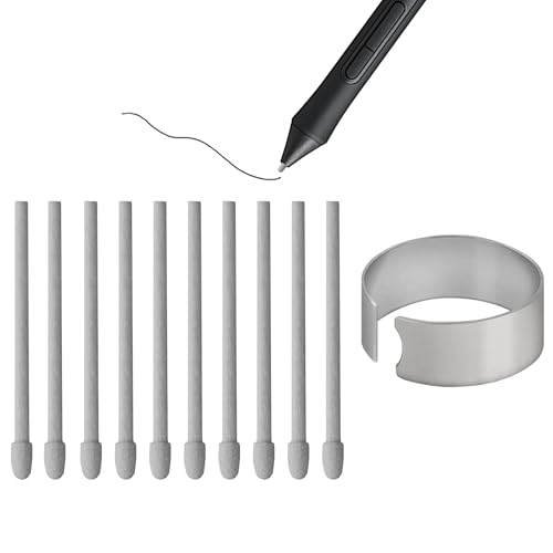 10X Original Felt Puntas de Repuesto para Wacom Pro Pen 2/Slim/3D&Classic Pen, Mobile Studio Pro(DTHW1320/1620),Cintiq Pro(DTH1320/1620/2421/3221&DTK2421),Cintiq 16(DTK1660/1661),Intuos Pro