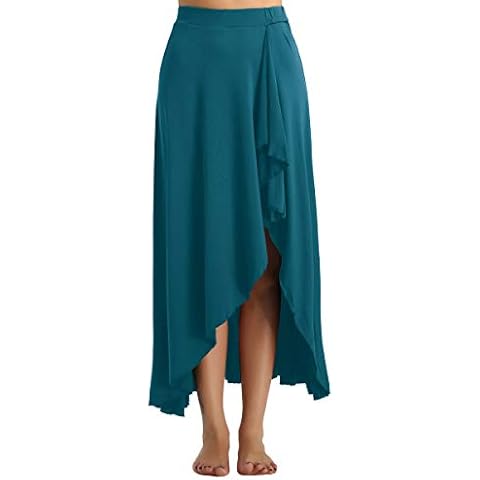 Mufeng Falda Asimétrica de Baile para Mujer Color Verde Cover