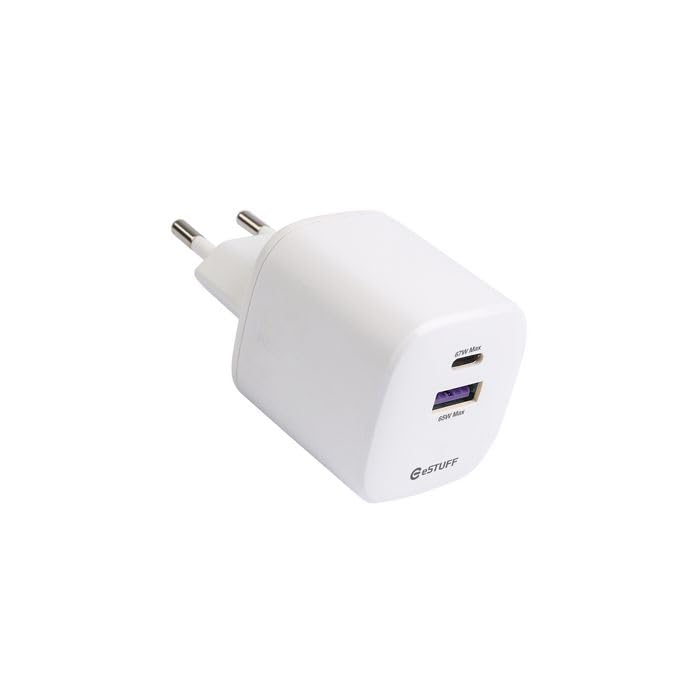 Infinite USB-C Charger EU PD 67W GaN 1x USB-C - 1 X USB-A White Recycled Plastic