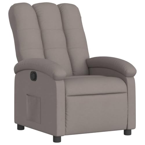 vidaXL Fauteuil Inclinable, Chaise de Relaxation avec Dossier, Siège avec Repose-Pied, Fauteuil TV de Salle de Séjour, Moderne, Taupe Tissu