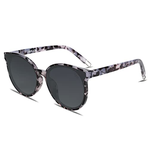SOJOS Fashion Round Sunglasses for Women Men Oversized Vintage Shades SJ2057
