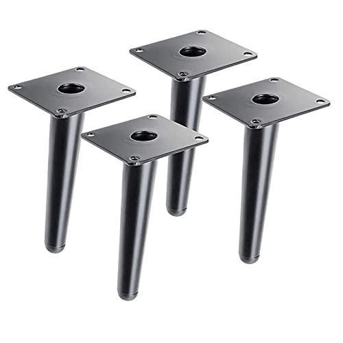 Uotyle Satz mit 4 Möbelfüße, DIY-Tischbeine aus Metall, Schrankfüße, Sofa Füße, Couchtisch Fuß, TV-Schrankbeine, austauschbare Möbelbeine,15cm Cover