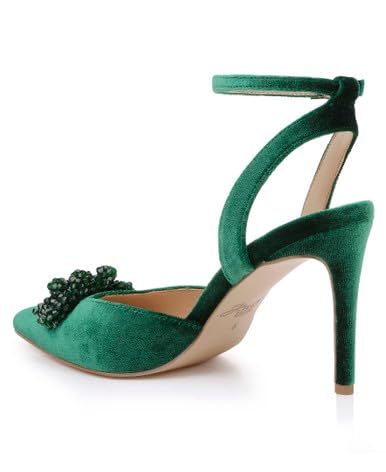 Jewel Badgley Mischka Tailynn Pointed Toe Velvet Stiletto Heels4
