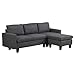 Produktbild HOMCOM Ecksofa Stoffsofa Eckcouch Couchgarnitur mit Chaiselongue L-Form Leinen Grau 129 x 68 x 79 cm
