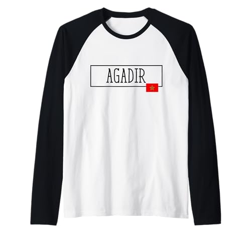 Agadir Marruecos Vacaciones Maruecos Souvenir Mujer Hombre Camiseta Manga Raglan