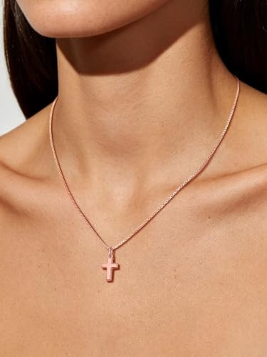 Image of U7 Cross Necklace for Women Small,Dainty Rose Gold Small Cross Pendant Necklace Non Tarnish Christian Necklaces Religious Jewelry Gift for Her