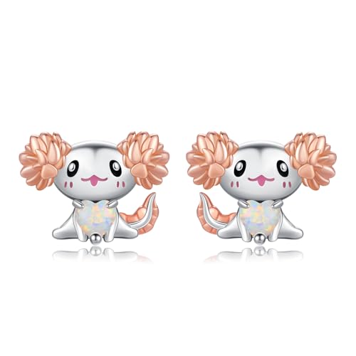 Boucles d'oreilles axolotl argent pour illuminer votre style quotidien