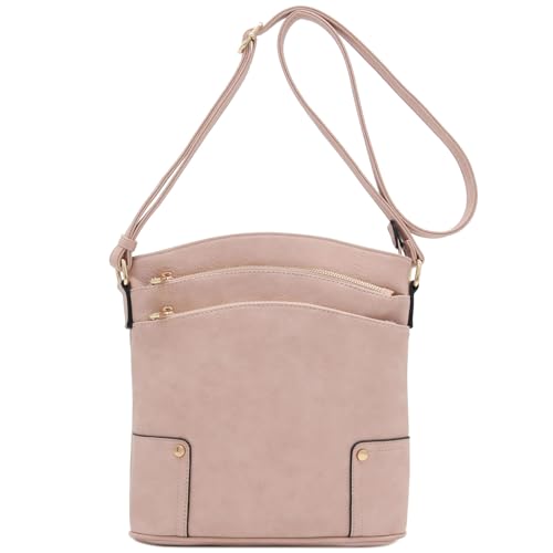 Image of ALYSSA Triple Zip Pocket Large Crossbody Bag