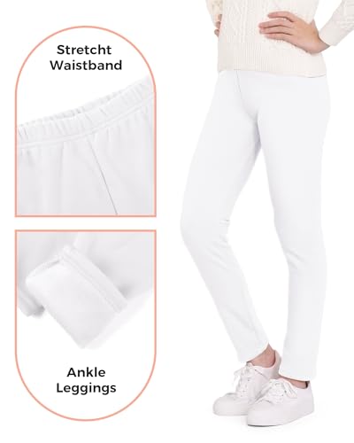 HASMES Girls Fleece Lined Leggings Winter Warm Thick Leggings for Kids Full Length Pants4