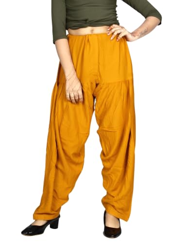 Image of FASHION GALLERY Women's Rayon Relaxed Fit Patiala Salwar with Full Length Drawstring Closure Type and Flexible Waist | Patiala Pant for Woman Free Size Fit Upto XXL
