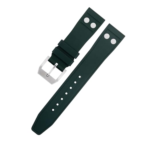 Correa de Reloj de Caucho fluorado Natural de 22 mm con Remaches para Pulsera Portugieser Soft