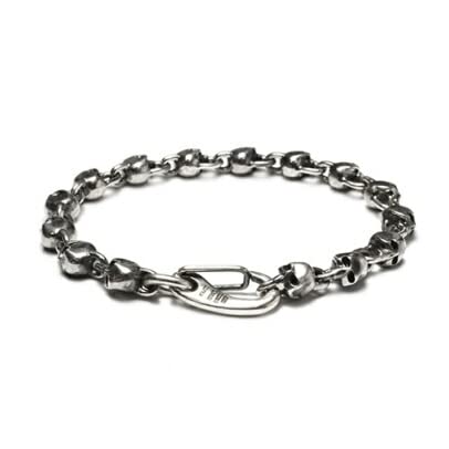 [ジャムホームメイド] レボリューションスカルフルブレスレット メンズ シルバー 925 チェーン SILVER