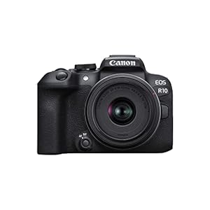 Canon EOS R10 Mirrorless Camera RF-S18-45mm F4.5-6.3 is STM Lens Kit, Hybrid Camera, 24.2 Megapixel CMOS (APS-C) Sensor, 4K Video, Vlogging Camera for Content Creators, Black