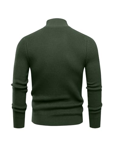 Les umes Mens Quarter Zip Button Pullover Mock Neck Stand Collar Polo Sweater Ribbed Knit Sweaters Jumper3