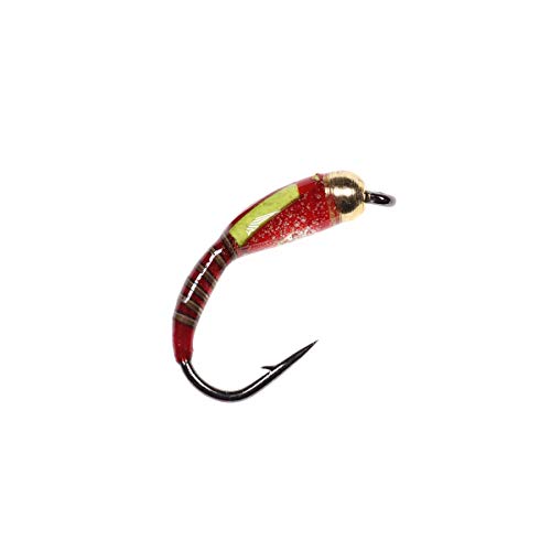 Wifreo Fly Fishing Bead Head Midge Nymph Fly For Trout Carppie Bluegill Ice Fishing Size 10 12 14 Pack Of 12 (#12, Pack Of 12) #TOP3